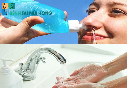 Nên rửa tay sau khi tiếp xúc đồ vật bẩn và rửa mũi hàng ngày để phòng viêm mũi