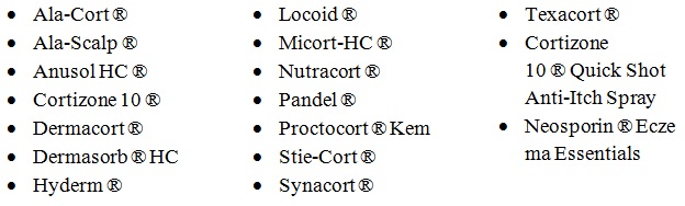Một số thương hiệu Hydrocortisone
